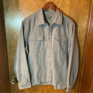 Eddie Bauer Men’s L Gray Flannel Shirt Soft Outdoor Gorpcore 100% Cotton
